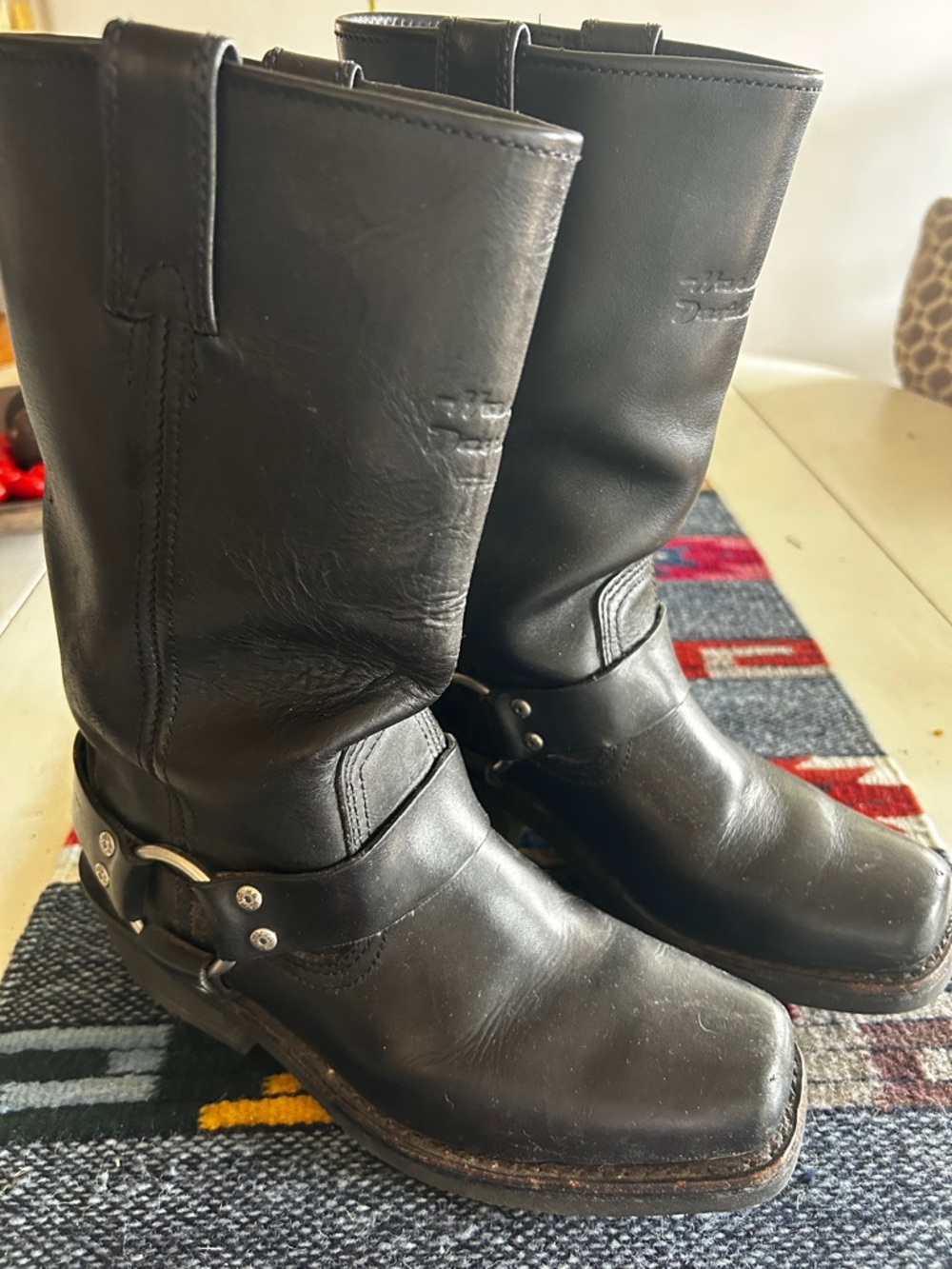 Harley-Davidson Black Leather Harness Moto Boots - Picture 2 of 6